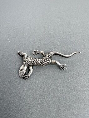 Vintage Sterling Silver 925 Salamander Brooch Pin